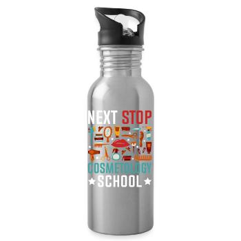 Prochaine étape : École de Cosmétologie - Gourde avec paille intégrée - argent clair - Droite
