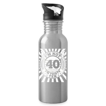 Ich Bin Nicht 40, Ich Habe 30. Geburtstag - Trinkflasche mit integriertem Trinkhalm - Lightsilver - Rechts