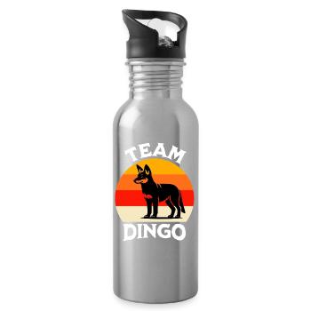 Team Australischer Wildhund - Trinkflasche mit integriertem Trinkhalm - Lightsilver - Rechts