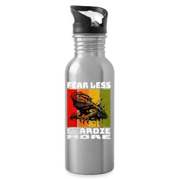 Bearded dragon - Water bottle with straw - silver - Right