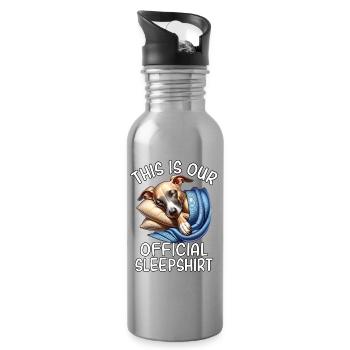 Lustiges Windhund Schlafshirt - Trinkflasche mit integriertem Trinkhalm - Lightsilver - Rechts