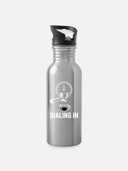 Dialing In Espresso Ritual - Trinkflasche mit integriertem Trinkhalm - Lightsilver