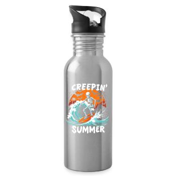 Creepin Summer Summerween Halloween - Trinkflasche mit integriertem Trinkhalm - Lightsilver - Rechts