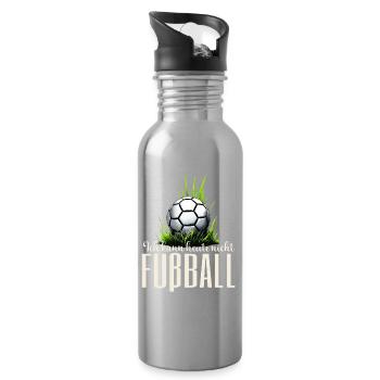 WM — Fußball ruft laut nicht ansprechen - Trinkflasche mit integriertem Trinkhalm - Lightsilver - Rechts