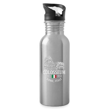 Kolosseum Koloss Rom Motiv Reise Urlaub Andenken - Trinkflasche mit integriertem Trinkhalm - Lightsilver - Rechts