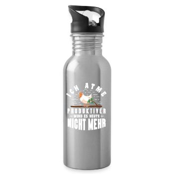 Hühnerflüsterer Huhn Hühnerhalter Hühner - Trinkflasche mit integriertem Trinkhalm - Lightsilver - Rechts