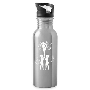 Cheerleader Cheer Mom Cheerleading - Trinkflasche mit integriertem Trinkhalm - Lightsilver - Rechts