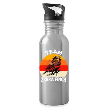 Team Zebrafinch - Gourde avec paille intégrée - argent clair - Droite