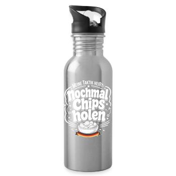 Nochmal Chips holen Taktik - Trinkflasche mit integriertem Trinkhalm - Lightsilver - Rechts