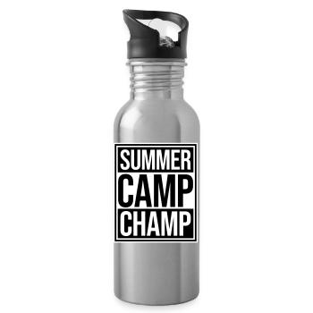 Summer Camp Champ Fun Kids Outdoor Adventure - Water bottle with straw - silver - Right