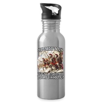 Glorreiche Krieger Spartas König Leonidas T 300 Kr - Trinkflasche mit integriertem Trinkhalm - Lightsilver - Rechts