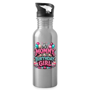 Mommy Of The Birthday Girl Mutter Geburtstag Mama - Trinkflasche mit integriertem Trinkhalm - Lightsilver - Rechts