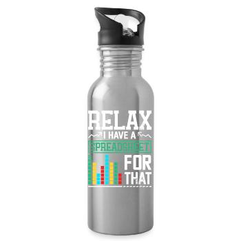 Relax, Ich Habe Eine Spreadsheet - Trinkflasche mit integriertem Trinkhalm - Lightsilver - Rechts
