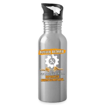 Geduldsfaden Gerissen - Trinkflasche mit integriertem Trinkhalm - Lightsilver - Rechts