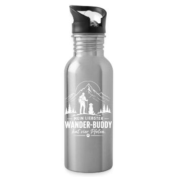 Wander Outfit für Hunde Besitzer Golden Retriever  - Trinkflasche mit integriertem Trinkhalm - Lightsilver - Rechts