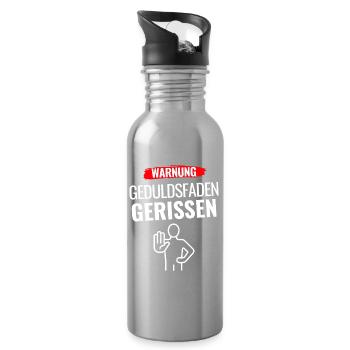 Warnung Geduldsfaden gerissen - Trinkflasche mit integriertem Trinkhalm - Lightsilver - Rechts
