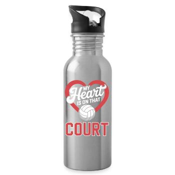 Volleyball Sprüche Lustiges Volleyball Geschenk - Trinkflasche mit integriertem Trinkhalm - Lightsilver - Rechts