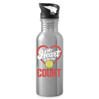 Dictions de tennis Cadeau drôle de tennis - Gourde avec paille intégrée - argent clair - Droite