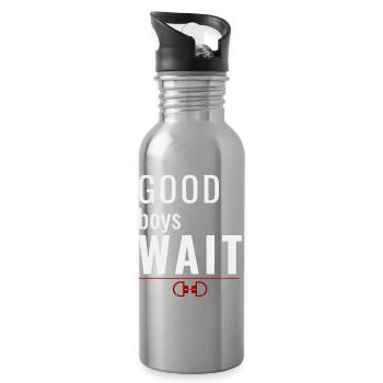 Good Boys Wait – Gehorsamsbelohnungssystem - Trinkflasche mit integriertem Trinkhalm - Lightsilver - Rechts