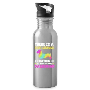Dachshund Rauhaardackel - Trinkflasche mit integriertem Trinkhalm - Lightsilver - Rechts