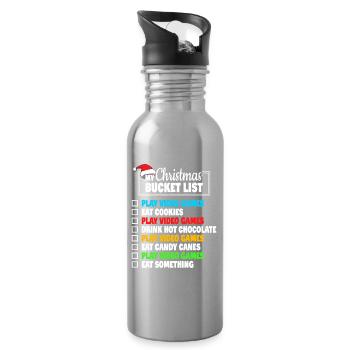Weihnachts-Bucket List: Videospiele spielen - Trinkflasche mit integriertem Trinkhalm - Lightsilver - Rechts