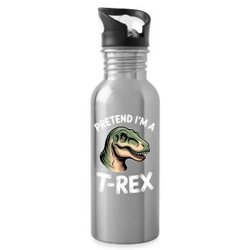 Dictions du T-Rex : Don Dinosaure Tyrannosaure - Gourde avec paille intégrée - argent clair - Droite