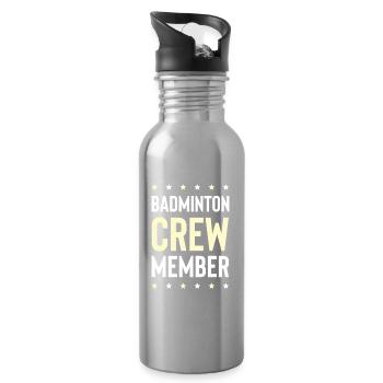 Badminton Crew - Water bottle with straw - silver - Right