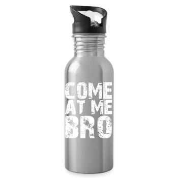 Come At Me Bro Funny Sarcastic Retro Fighter Gift - Water bottle with straw - silver - Right