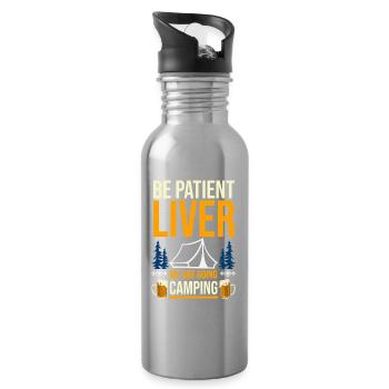 Camping Bonfire Camp Life Forest Camper - Trinkflasche mit integriertem Trinkhalm - Lightsilver - Rechts