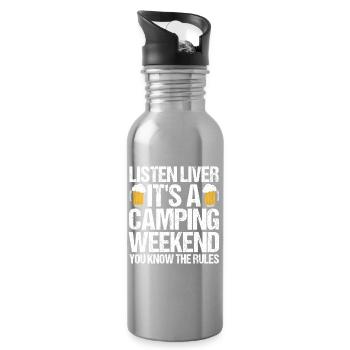 Camping Bonfire Camp Life Forest Camper - Trinkflasche mit integriertem Trinkhalm - Lightsilver - Rechts