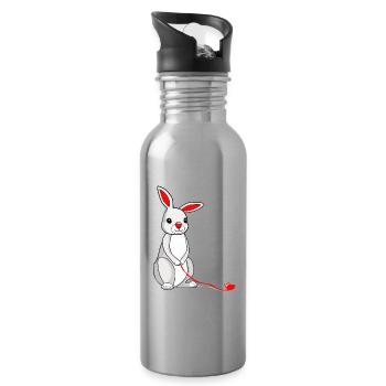 Rabbit - Gourde avec paille intégrée - argent clair - Droite