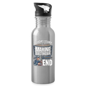 Marine Electrician A Short Story Boat Electrician - Trinkflasche mit integriertem Trinkhalm - Lightsilver - Rechts