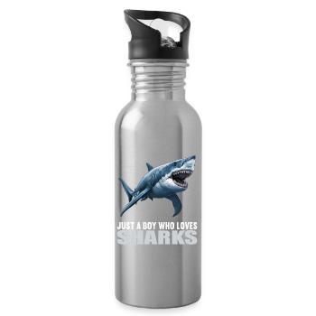 Haie Hai - Trinkflasche mit integriertem Trinkhalm - Lightsilver - Rechts