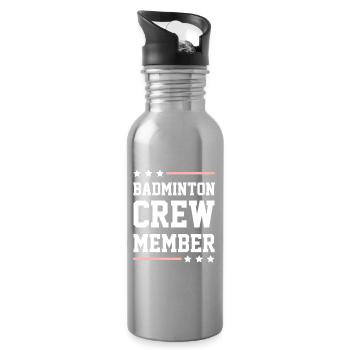 Badminton Crew - Water bottle with straw - silver - Right