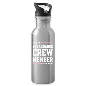 Breakdance Crew - Water bottle with straw - silver - Right