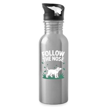 Suivez The Nose Dog Nose Work Fun - Gourde avec paille intégrée - argent clair - Droite
