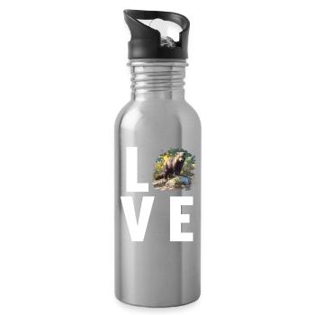 Nerze Nerz - Trinkflasche mit integriertem Trinkhalm - Lightsilver - Rechts