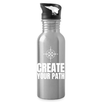 Create Your Path - Water bottle with straw - silver - Right