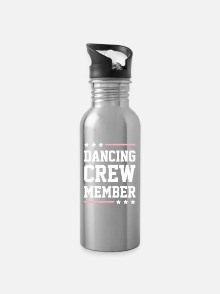 Dancing Crew - Trinkflasche mit integriertem Trinkhalm - Lightsilver