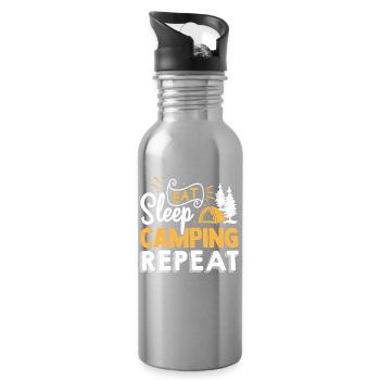 Camping Bonfire Camp Life Forest Camper - Trinkflasche mit integriertem Trinkhalm - Lightsilver - Rechts