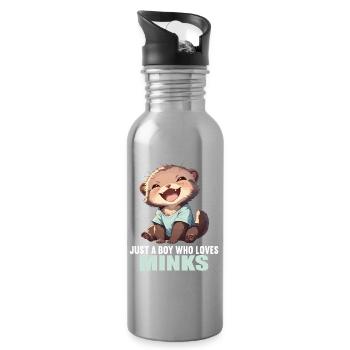 Nerze Nerz - Trinkflasche mit integriertem Trinkhalm - Lightsilver - Rechts