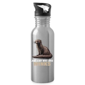 Nerze Nerz - Trinkflasche mit integriertem Trinkhalm - Lightsilver - Rechts
