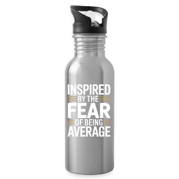 Mindset Inspired By Fear Of Average Bodybuilding - Trinkflasche mit integriertem Trinkhalm - Lightsilver - Rechts