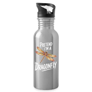 Dictons de libellules Libellules Cadeau des Libellules Drôles - Gourde avec paille intégrée - argent clair - Droite
