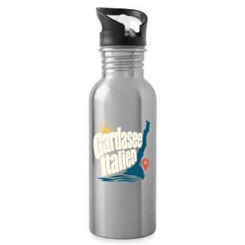 Gardasee Italien Lake Garda Travel Souvenir Statem - Water bottle with straw - silver - Right