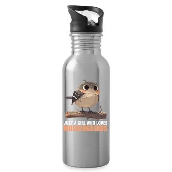 Spottdrosseln Spottdrossel - Trinkflasche mit integriertem Trinkhalm - Lightsilver - Rechts