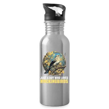 Spottdrosseln Spottdrossel - Trinkflasche mit integriertem Trinkhalm - Lightsilver - Rechts