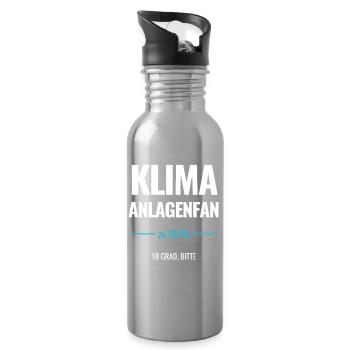 Klimaanlagenfan zu 100% 18 Grad bitte - Trinkflasche mit integriertem Trinkhalm - Lightsilver - Rechts
