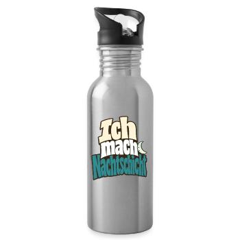 Ich mach Nachtschicht Krankenpfleger Humor - Water bottle with straw - silver - Right