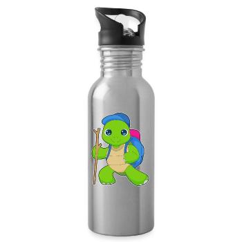 Randonnée à dos pour randonneurs de tortues - Gourde avec paille intégrée - argent clair - Droite